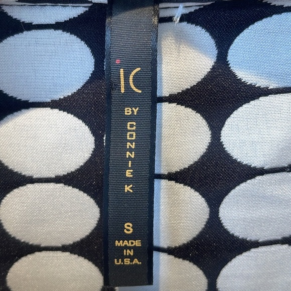 IC By CONNIE K Women's Black White Polka Dot jacket blazer S Red Button - Picture 2 of 14